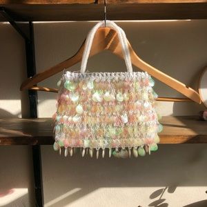Vintage beaded iridescent shell mini bag